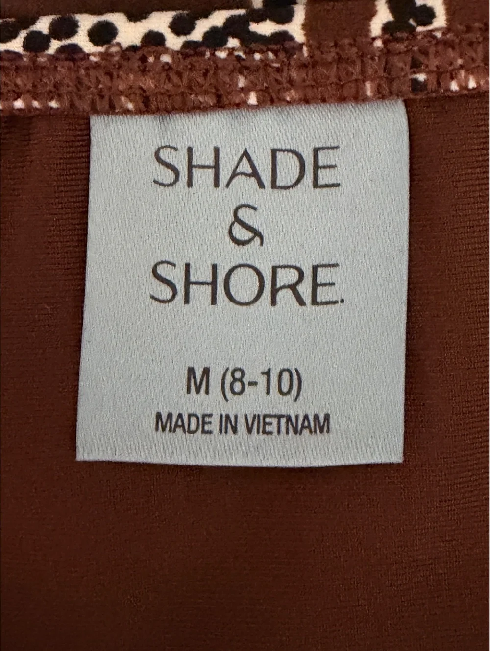 Shade & Shore M Brown Floral Low Rise High Leg Cheeky Tie Side Bikini Bottom NWT